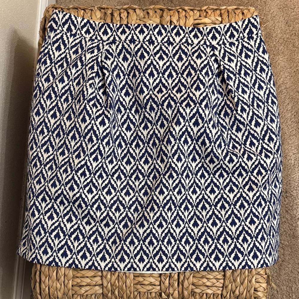 J. Crew Purple and Ivory Diamond-Pattern Mini Skirt